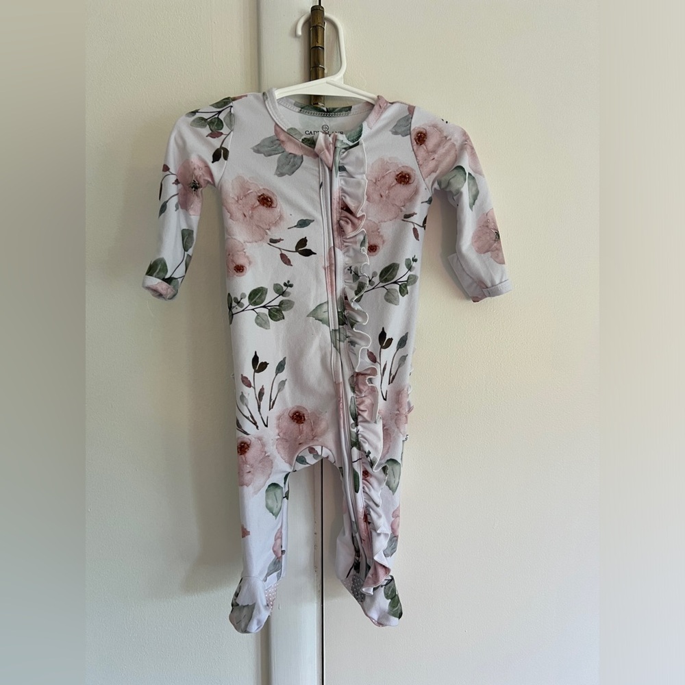 Caden Lane Ruffle Butt Zipped Footie